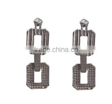 2015 High Quality Double Square Alloy Jewelry Earring Wholesale Vintage Earring Foe Women photo-3