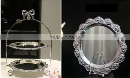 AN326 ANPHY European Style Noble Double Wedding Cake Fruit Dessert Four Sizes Metal Plate Stand Display 37.5*29*21cm photo-4