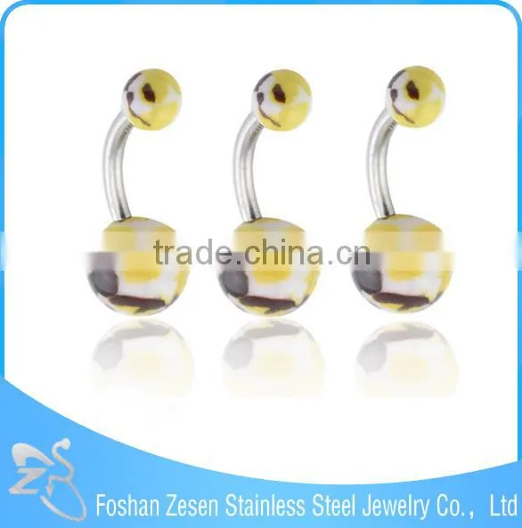 Stainless Steel Jewelry Main Material Resin Balls Belly Piercing Jewelry photo-2