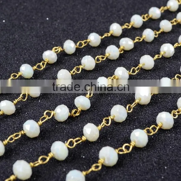 $4/meter by Trade Assurance- Yellow Green Citrine Topaz Crystal Quartz Beaded Chains for Necklace