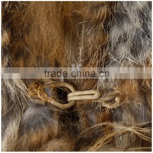 QD30434 Cheap China Bulk Wholesale Clothing Knitted Rabbit Fur Vest With Raccoon Fur Collar Clothes Women photo-6