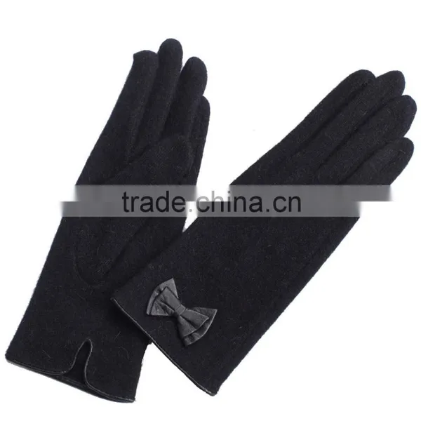 Bow Tie Women Wool Glove photo-2