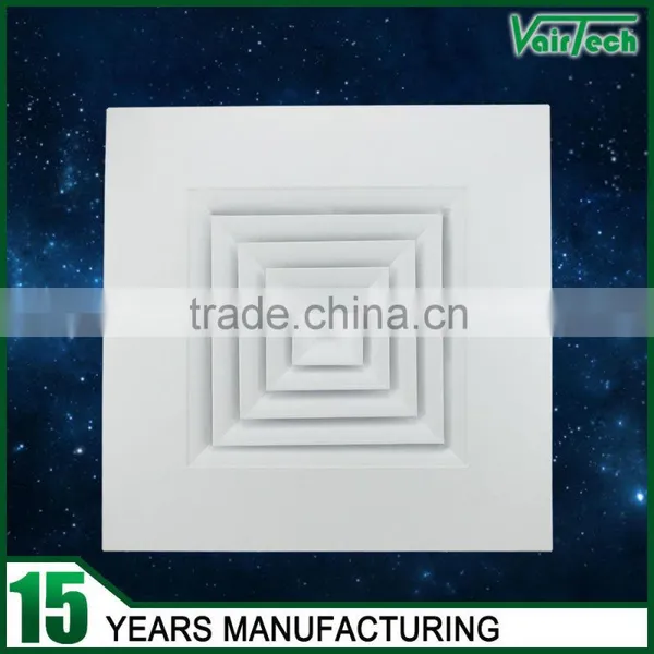 Face 595x595mm Neck 375x375mm Aluminum Square Supply Air Conditioning Diffuser