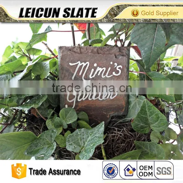 Factory Direct Price Handmade Black Slate Plant Marker With Metal Rod photo-2