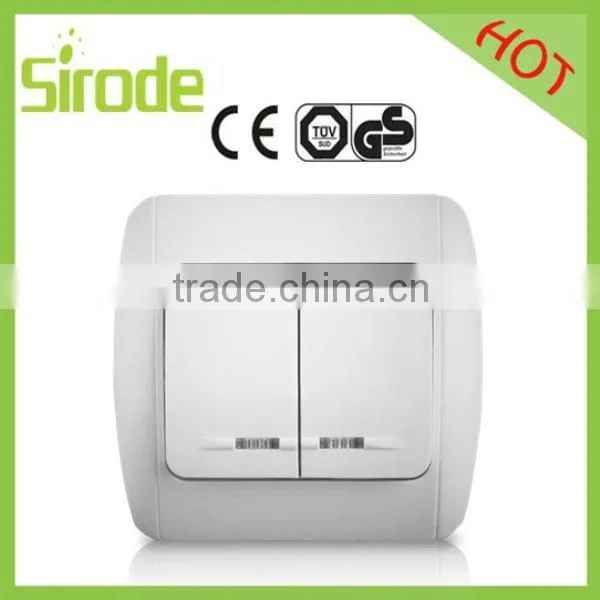 European Wall Switch 2gang 1 Way Light Switch
