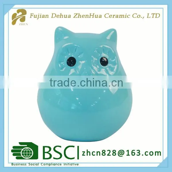 Sky Blue Small Animal Shape Ceramic Piggy Bank