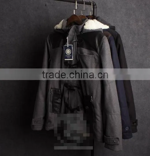 2015 Casual Men's Thicken Hooded Lambs Cotton-padded Jacket photo-2