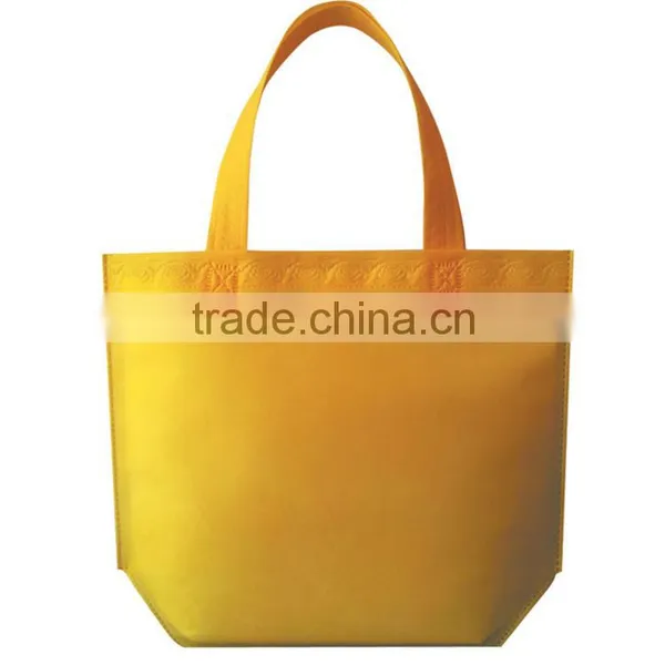 Shenzhen Yellow Non Woven Shopping Bag Accept Custom Printing Logo