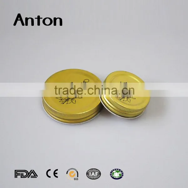 Gold Glass Fruit Bottle Tinplate Metal Lid With Printing photo-2