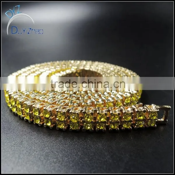 Cheap New 2 Row cz Hip Hop Crystal Necklace Jewelry photo-2