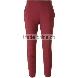 Ladies Cotton Spandex Maroon Chinos Casual Pants, photo-2