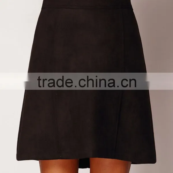 Suede Ladies Designer Skirt Suits photo-5