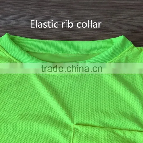 Yellow Reflective Bird Eye Fabric High Visibility Long Sleeve Polo Shirts photo-2