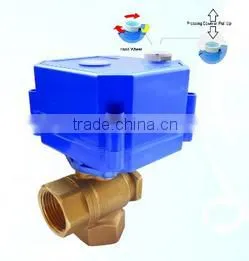 New Design TF CWX-25S 3port Auto-control Motor Electric Mini Ball Valve With Manual Surface