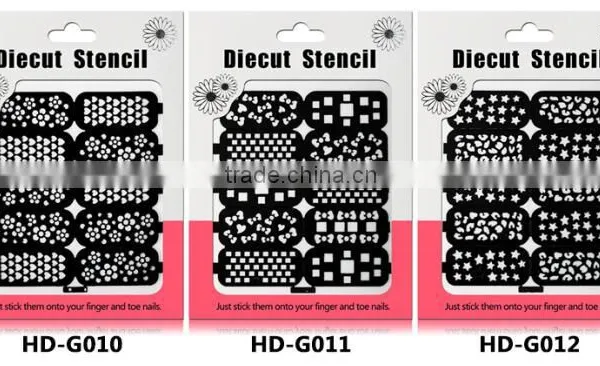 Reusable Stampling Tool Nail Art Stencil Stickers HD 18styles Nail Hollow Stickers photo-6