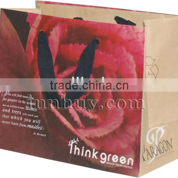 Kraft Bag With Woven Black Handle