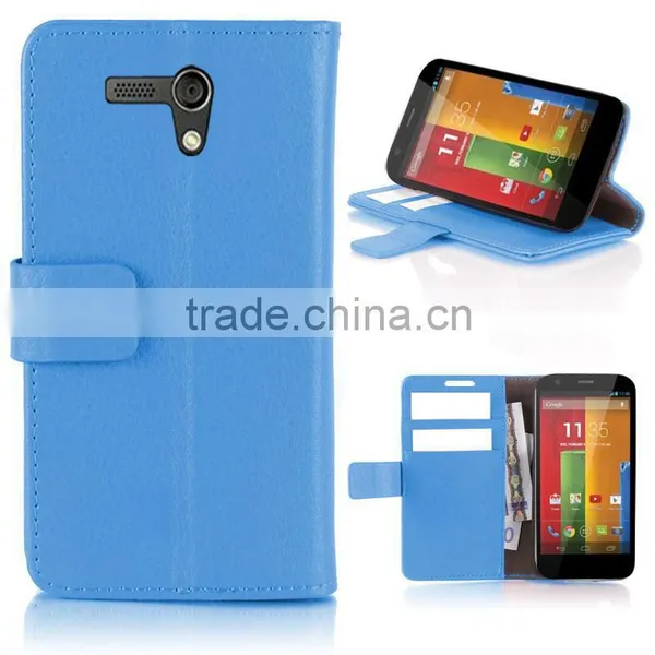 For Moto G Blue Wallet Leather Case High Quality Factory's Price
