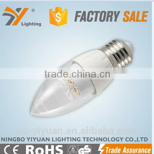 2015 China Led Display Corn Bulb E14/E27/b22 C30HAP With Tail of CE and ROHS Approved 5W Led Candle Light