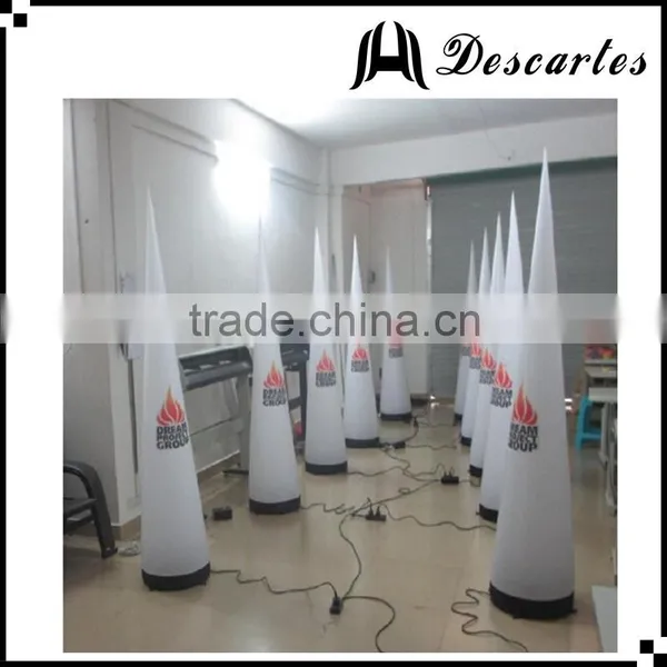 Custom Logo Lighted Right Cone/LED Inflatable Advertising Ivory for Outdoor Decoration photo-2