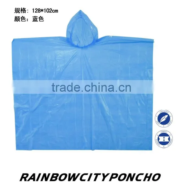 Promotinal PE Poncho Rain Cape Raincoat With Logo Print Two Place Two Position Logo Print photo-6
