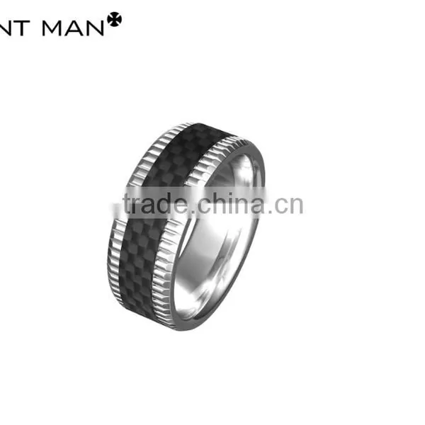 Wholesales 8mm Titanium Rings Black Wedding Band for Men Carbon Fiber Titanium Ring Engagement Ring photo-6
