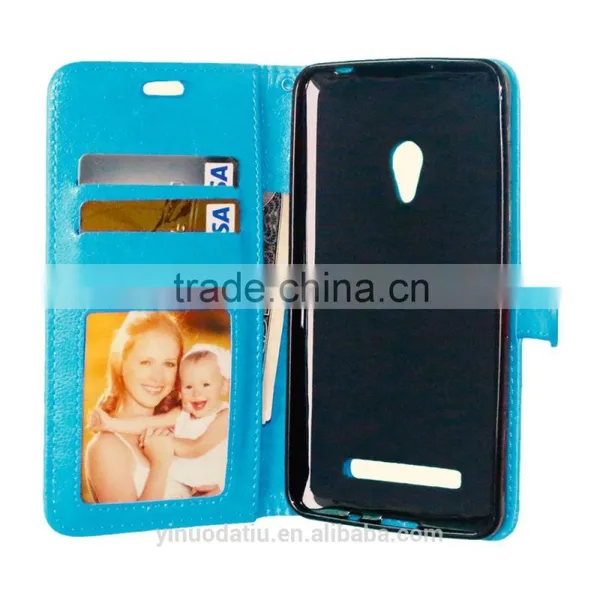 PU Leather Cell Phone Flip Wallet Kickstand Case for ASUS ZenFone 5