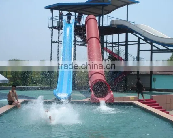2015- 2016 Water Play Equipment Fiberglass Water Slide Tubes Fiberglass Pool Double Slides photo-3