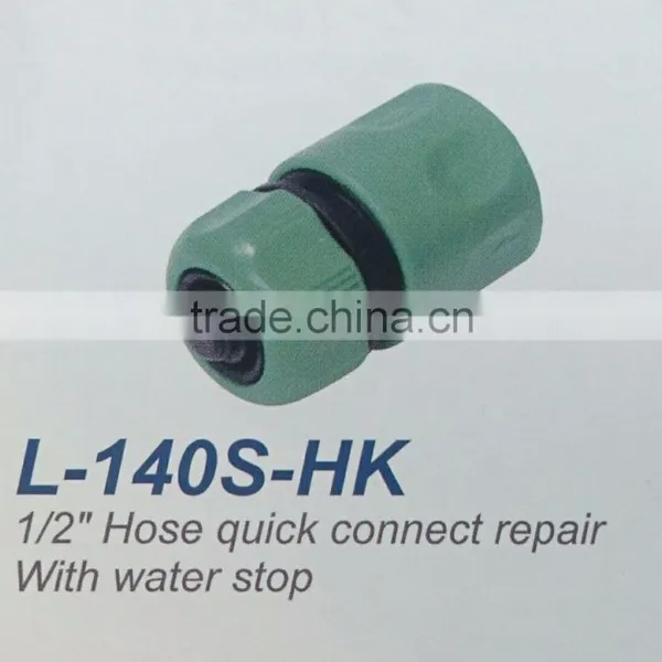 High Quality Taiwan Made Plastic Sprinkler Water Stop 1/2" Hose Quick Repair Connector