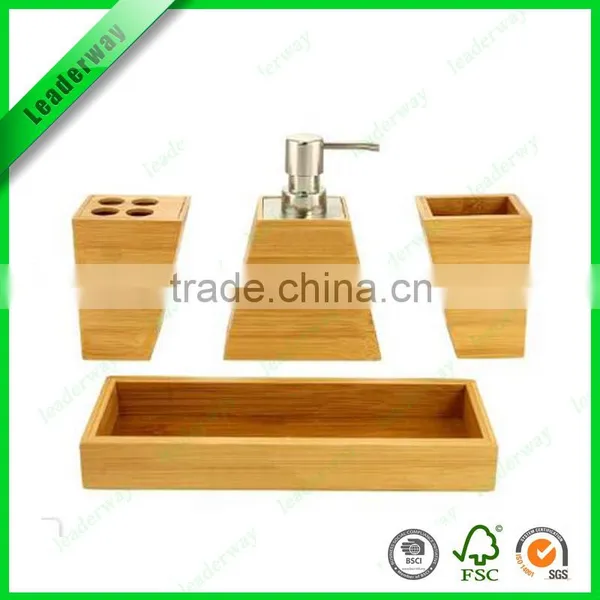 Classic Bamboo China Bathroom Accessory 4 Piece Set photo-2