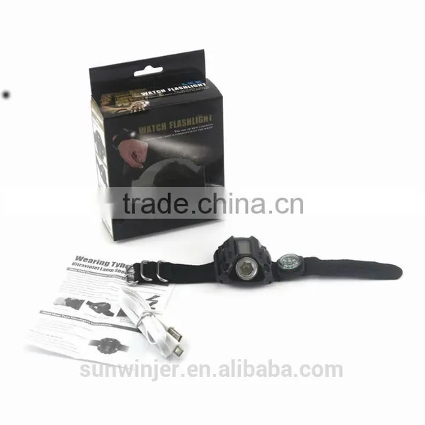 Hot Style! Mutifunctional Rechargable Wrist Flashlight With Compass photo-4