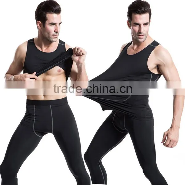 Elastic Bodybuilding Sportswear Yoga Wear Gym Slim Fit Top and Leggings