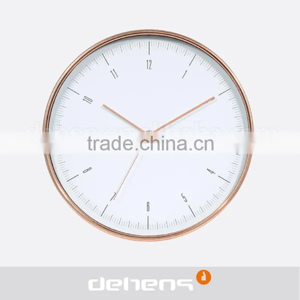 DEHENG 12 Inch Rose Golden Plastic Wall Clock photo-3
