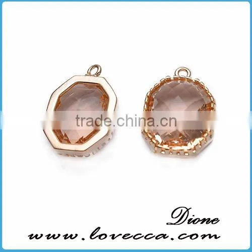 Valentine Gift Jewelry Charms Ruby Glass Pendant Drop Inlay Gold Plating Jewelry photo-5
