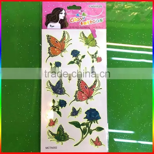 Non-toxic Fashion Custom Body Art Glow in the Dark Body Tattoo Sticker photo-2