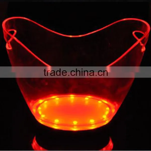2014 Hot Sell Plastic Acrylic Led Ice Bucket for Beer Promotion