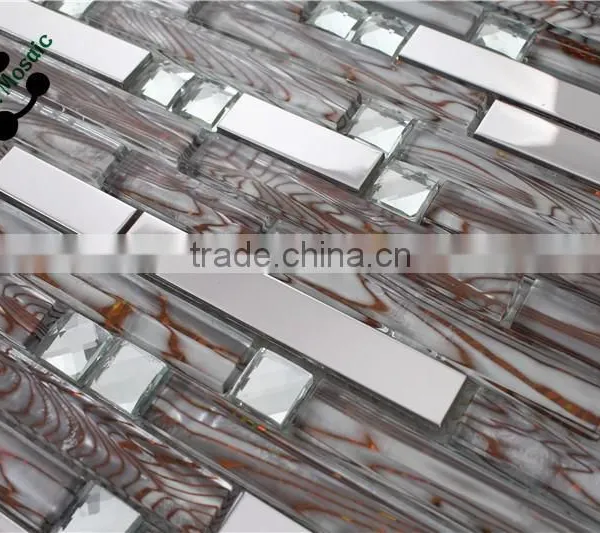 SMJ02 Glass Strip Mosaic Irregular Modern Mosaic Beautiful Glass Mosaic photo-5