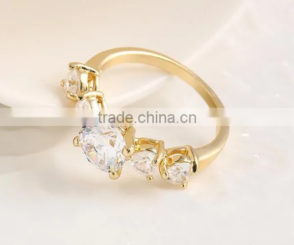 Hot Sale 18K Real Gold Plated Ring Fashion New Crystal Rings Wedding photo-3
