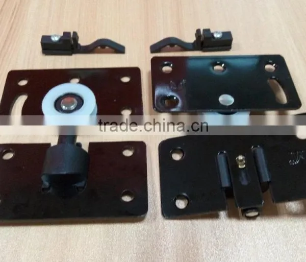 Hot Sell Black Steel and PA6 Furniture Hardware for Sliding Door Weight Max 40kg photo-2