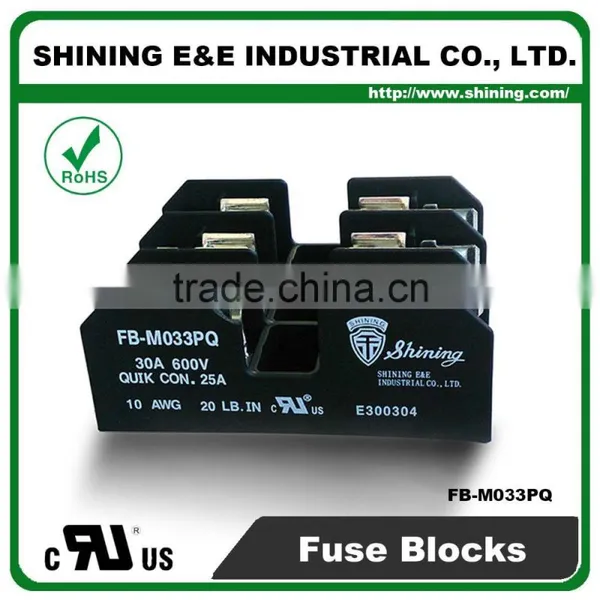 FB-M033PQ 600V 30 Amp 3 Pole 10x38 Midget Fuse Holder Block photo-2