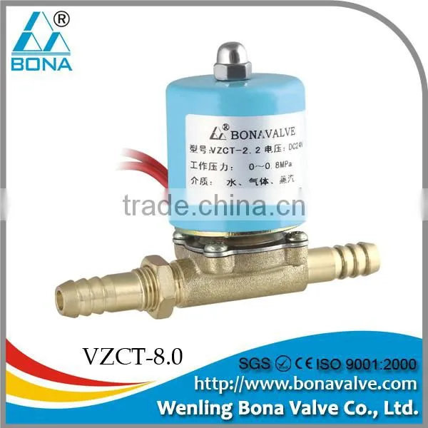8.0mm*8.0mm Nipple Connector Co2 Argon Arc Mig Tig Gas Solenoid Valve VZCT-8.0