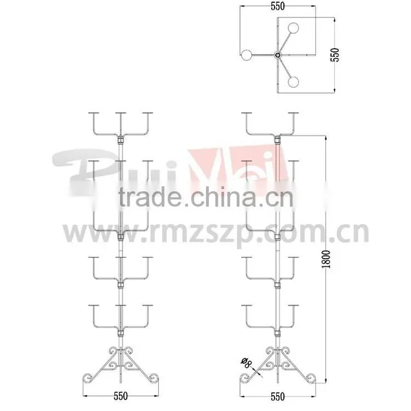 Floor Standing Multi-level Removable Hat Display Stand photo-4