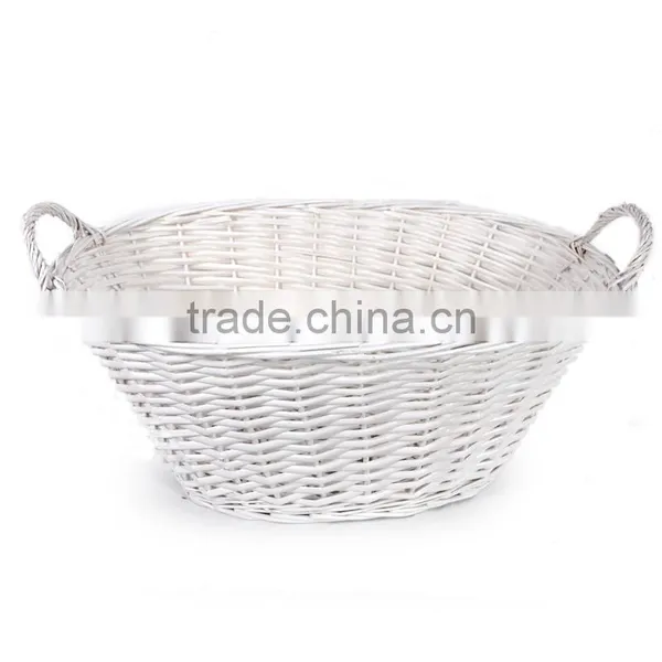 Wholesale White or Natural Color Wicker Basket With 2 Side Handles, Wicker Basket Wholesale photo-2