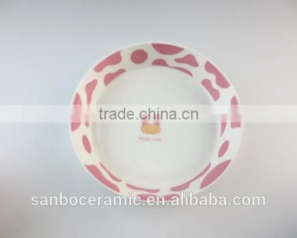 Porcelain Children's Dinnerware Set With Pink Pritning, Dinner Set for 6 People photo-5