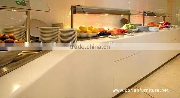 Solid Surface Quartz Countertop for Fast Food Counter Design photo-2