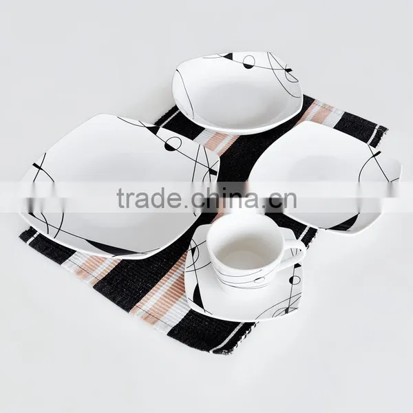 Set of 20pcs Square Shape Porcelain Dinnerware Set,porcelain Dinner Set,square Porcelain Dinnerware Set photo-2
