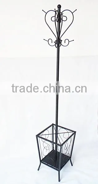 RH-4737 Multifunctional Metal Standing Coat Rack With Umbrella Holder Hat Clothes Coat Rack photo-3