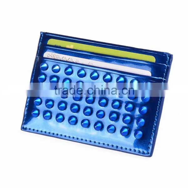 Gift Rivet pu Leather/genuine Leather Credit / Name Card Holder for Business photo-2