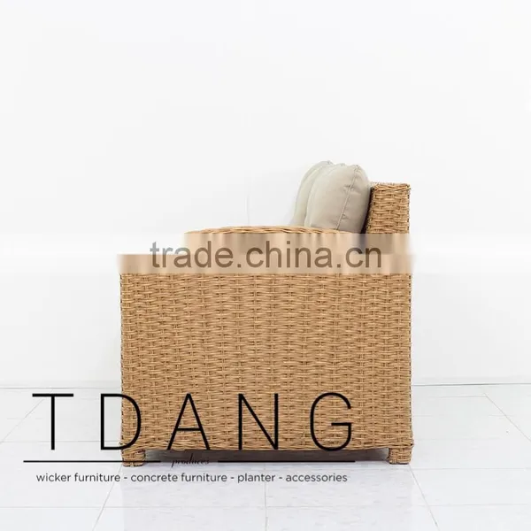 Camden Left Hand Wicker Bench - Vietnam Outdoor Furniture - Poly Rattan Furniture photo-4