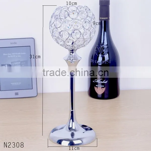 Free Shipping 31*11cm Metal Glass Crystal Candlestick for Home Wedding Party Decoration Candle Holders photo-2