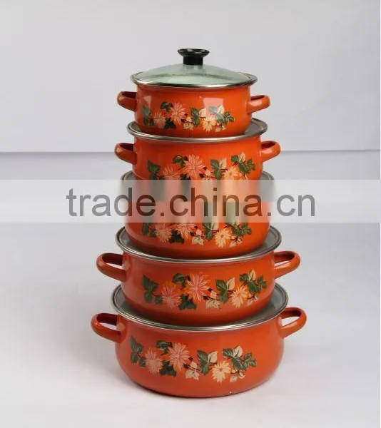 673DG 16-24CM Enamel Casserole Cookware With Glass Lid photo-4
